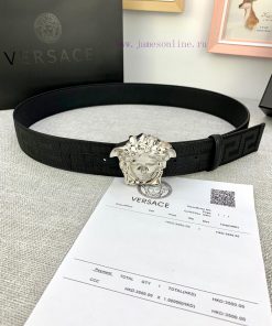 P Width 4.0cm Versace This canvas patterned leather waistband is adorned with the iconic Ver x39ji1l1