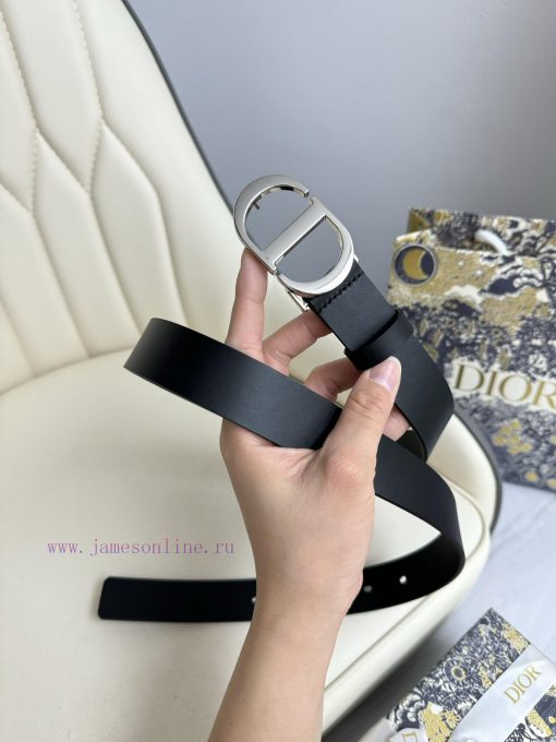 Dior 3.0cm belt with double-sided original cowhide and CD signature buckle 24abzqad - Image 3