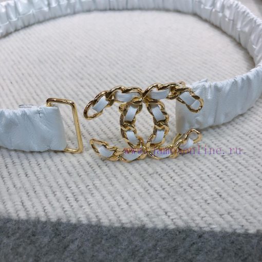 Chanel CC rhinestone logo buckle plastic waist elastic sheepskin waistband with a width of 3 1vmzuq0q - Image 7