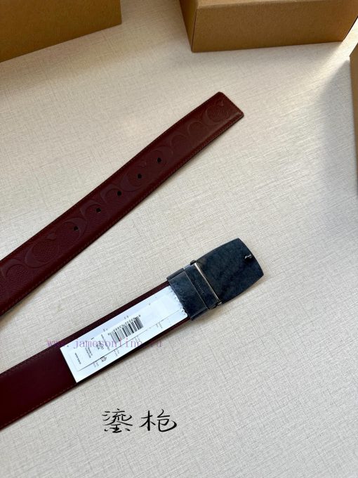 The 3.7cm wide COACH double-sided belt is made of sports calf leather and comes with a class 2ssn66of - Image 7