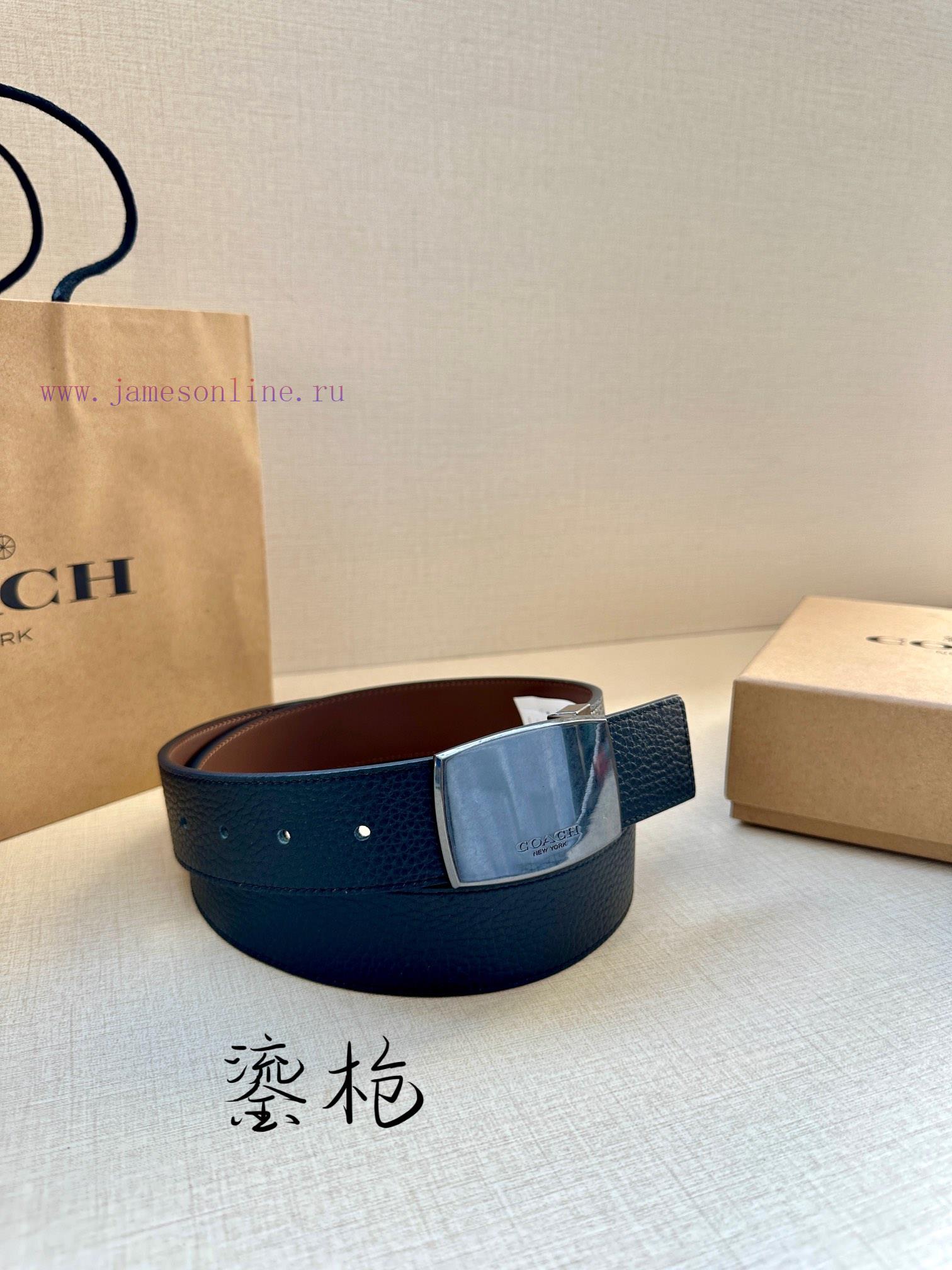 The 3.7cm wide COACH double-sided belt is made of sports calf leather and comes with a class octbvwlo - Image 6