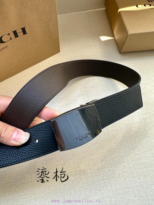 The 3.7cm wide COACH double-sided belt is made of sports calf leather and comes with a class snt27flg - Image 3