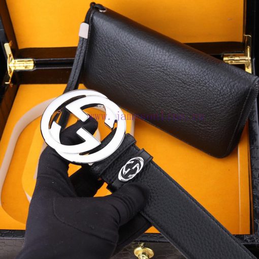 MADE IN ITALYWooden box with accompanying picturesGUCC @ Belt+Wallet SetBuckle material: Two wwjwc49r - Image 9