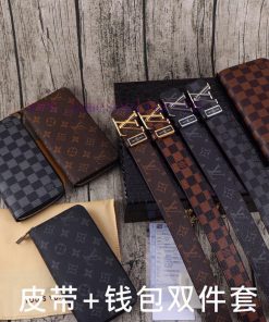 LV. Yilu Weideng Double Piece SetWooden box, belt+wallet, two-piece setGrade: Italian import 39wb2mi1