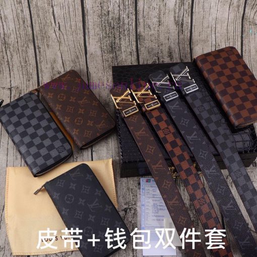 LV. Yilu Weideng Double Piece SetWooden box, belt+wallet, two-piece setGrade: Italian import 39wb2mi1