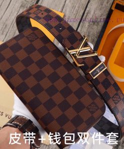 LV. Yilu Weideng Double Piece SetWooden box, belt+wallet, two-piece setGrade: Italian import fby5rlos