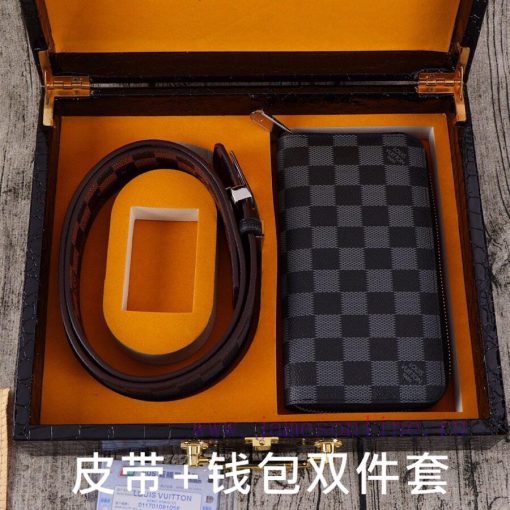 LV. Yilu Weideng Double Piece SetWooden box, belt+wallet, two-piece setGrade: Italian import 2kgwxqtu - Image 9