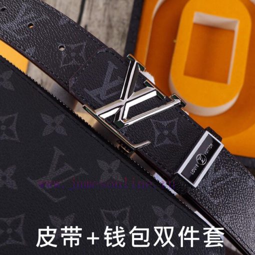 LV. Yilu Weideng Double Piece SetWooden box, belt+wallet, two-piece setGrade: Italian import kkrskrtg - Image 4