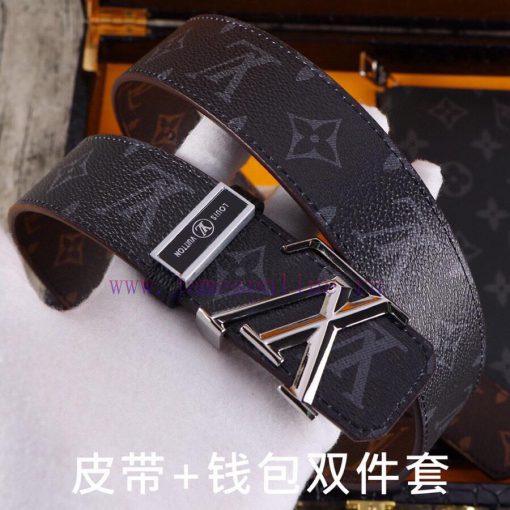 LV. Yilu Weideng Double Piece SetWooden box, belt+wallet, two-piece setGrade: Italian import kkrskrtg - Image 5
