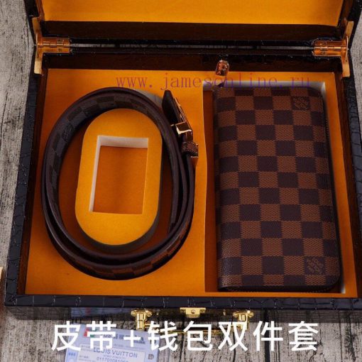 LV. Yilu Weideng Double Piece SetWooden box, belt+wallet, two-piece setGrade: Italian import fby5rlos - Image 9