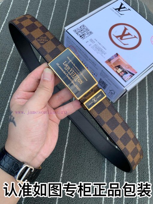 Belt LV Louis Vuitton automatic buckle-The waistband is made of 100% imported original cowhi rrv4jhwe - Image 2