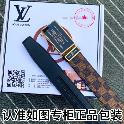 Belt LV Louis Vuitton automatic buckle-The waistband is made of 100% imported original cowhi rrv4jhwe - Image 8