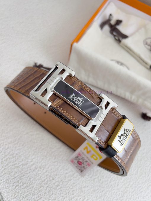 Hermes Hermes waist beltHanging buckle, classic pure steel material buckle head, double-side 89ej2mgc - Image 3