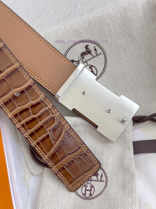 Hermes Hermes waist beltHanging buckle, classic pure steel material buckle head, double-side 89ej2mgc - Image 6