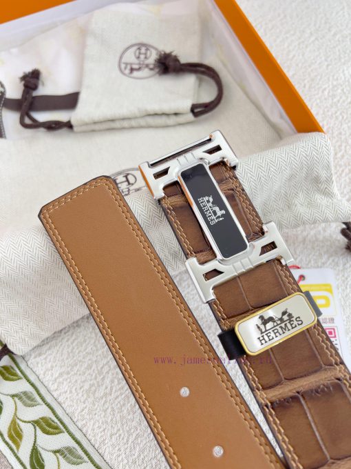 Hermes Hermes waist beltHanging buckle, classic pure steel material buckle head, double-side 89ej2mgc - Image 7