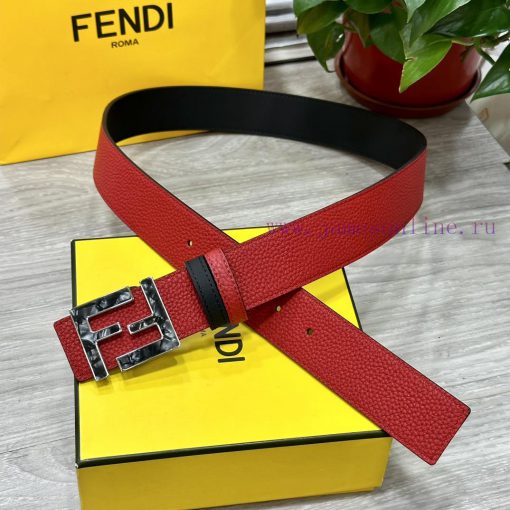 FENDL 40MM wide double-sided original calf leather with a single ruthenium palladium plated 6f18y3tn