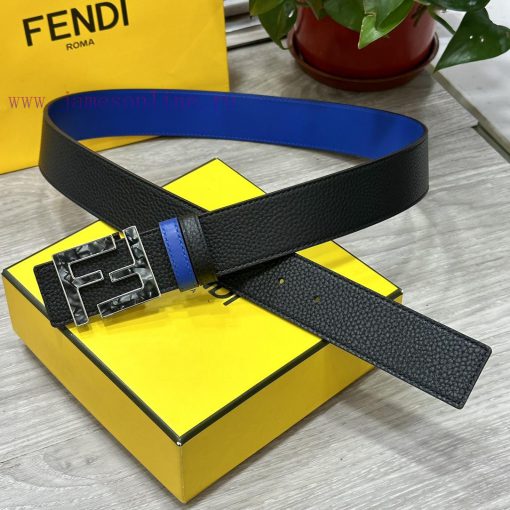 FENDL 40MM wide double-sided original calf leather with a single ruthenium palladium plated if73boar