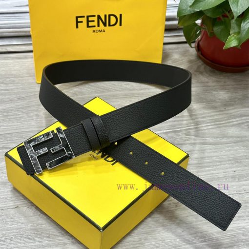 FENDL 40MM wide double-sided original calf leather with a single ruthenium palladium plated jewzu6p7