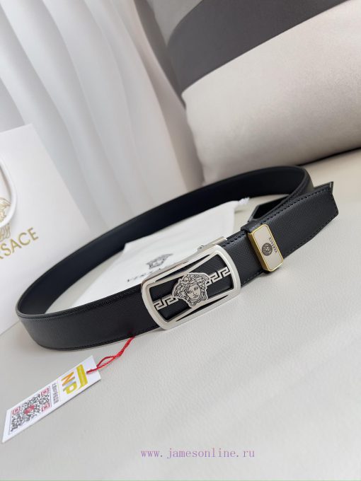 Versace Versace. ️ Belt and belt automatic beltAutomatic belt, classic head buckle made of p ct8vsegh - Image 4