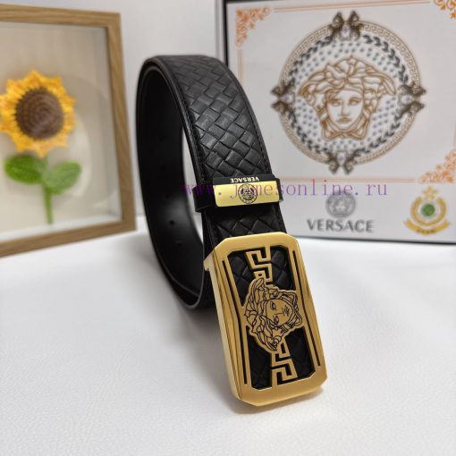 Versace. VersaceMaterial: Leather Belt with 100% Head Layer. The leather belt is guaranteed v6v3u5l5 - Image 2