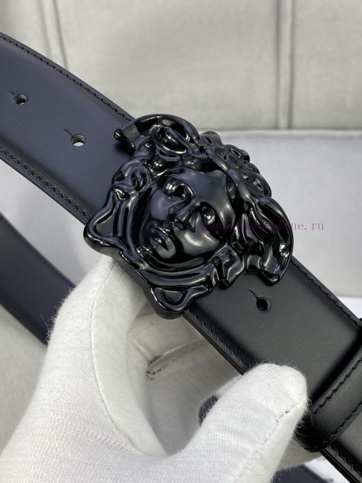 ️, Width 4.0cm Versace This original Versace belt is adorned with the Versace logo 3D Medusa qjaic128 - Image 3