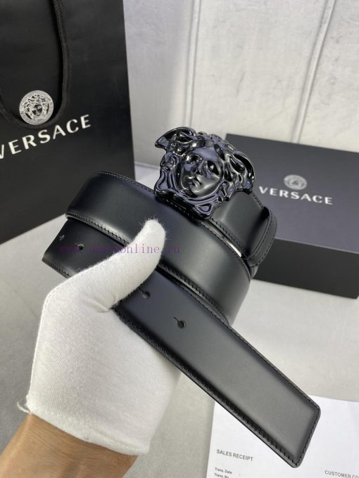 ️, Width 4.0cm Versace This original Versace belt is adorned with the Versace logo 3D Medusa qjaic128 - Image 8