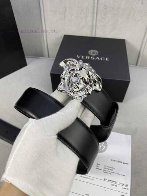 ️, Width 4.0cm Versace This original Versace belt is adorned with the Versace logo 3D Medusa kcd4qr0w - Image 8