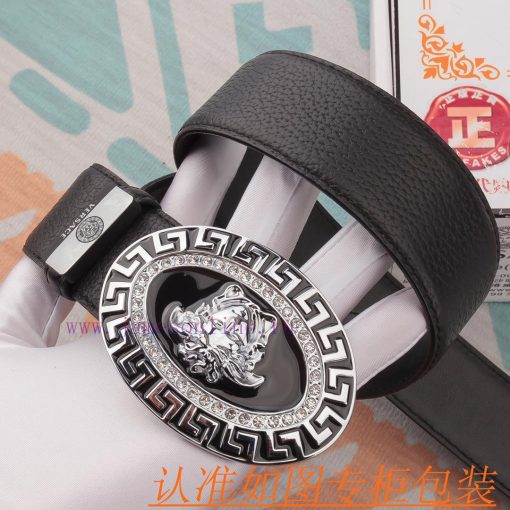 Belt belt Versace cowhide beltMen's belt material: 100% head layer cowhide belt, guaranteed siefkkoi - Image 4