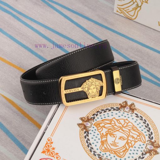 Belt belt Versace cowhide beltMen's belt material: 100% head layer cowhide belt, guaranteed fcqkadzt - Image 4