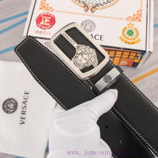 Belt belt Versace cowhide beltMen's belt material: 100% head layer cowhide belt, guaranteed lpv6jmfr - Image 9