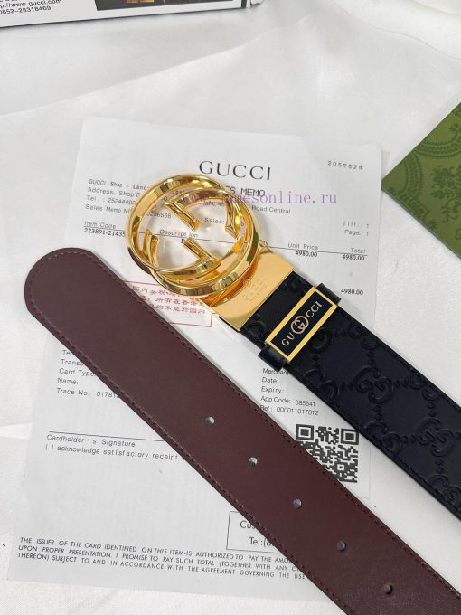 Belt Gucci Gucci️Belt made of 100% head layer cowhide, guaranteed genuine leather, 24k rotat x7oqew57 - Image 9