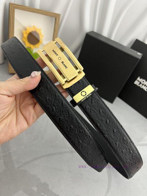 Montblanc Automatic BeltMaterial: Leather Belt with 100% Head Layer. The leather belt is gua o1v32jzx - Image 3