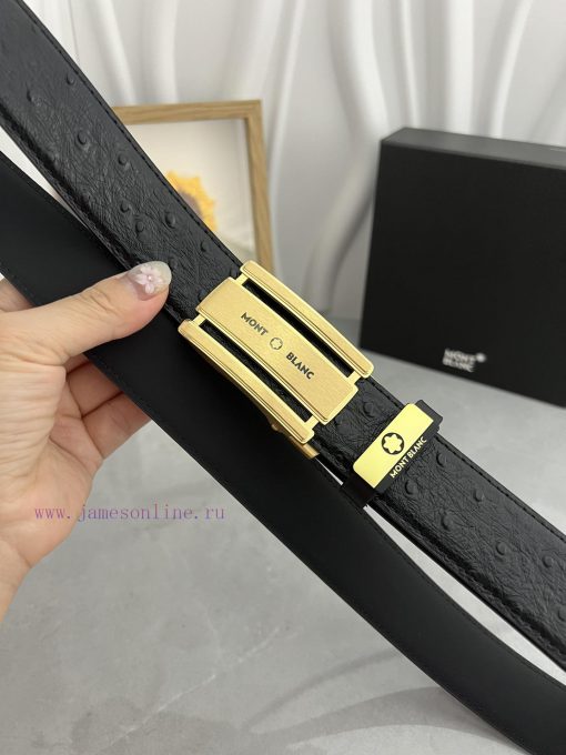 Montblanc Automatic BeltMaterial: Leather Belt with 100% Head Layer. The leather belt is gua o1v32jzx - Image 5