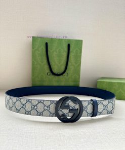 This double-sided belt from GUCCI, with a width of 3.8cm, cleverly combines GG Supreme canva 5ye73k6x