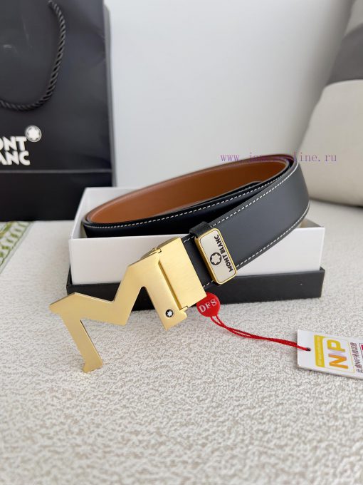 Montblanc Montblanc ️ Belt and beltBuckle, new original classic boutique two-color buckle, p 7z5pegem