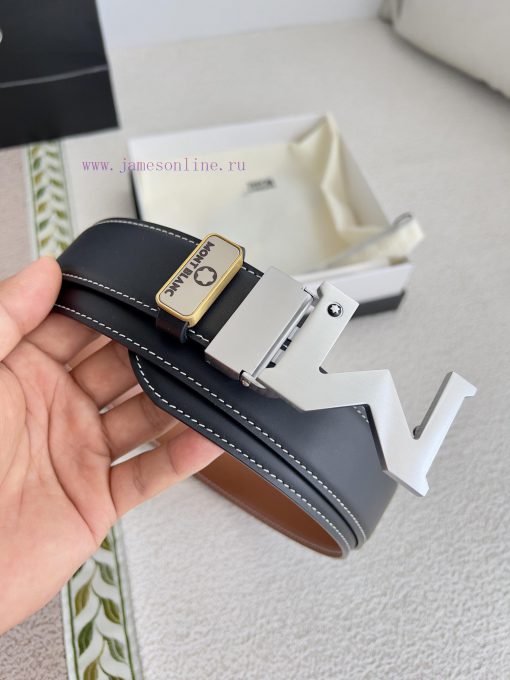 Montblanc Montblanc ️ Belt and beltBuckle, new original classic boutique two-color buckle, p 7z5pegem - Image 5