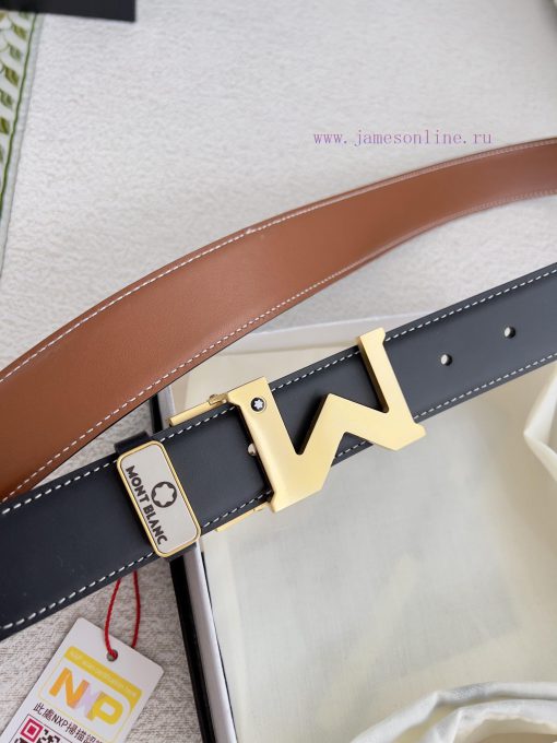 Montblanc Montblanc ️ Belt and beltBuckle, new original classic boutique two-color buckle, p po35oqqh - Image 5