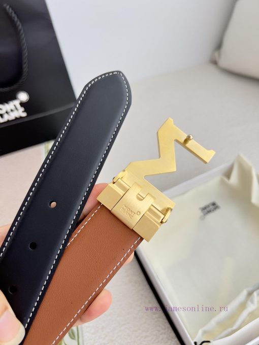 Montblanc Montblanc ️ Belt and beltBuckle, new original classic boutique two-color buckle, p po35oqqh - Image 6