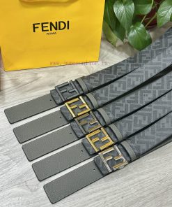 FENDI FendiFull set of the same width 4.0CM double ring front and back waist belt FF nail bu jq0a1yx3