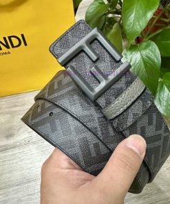 FENDI FendiFull set of the same width 4.0CM double ring front and back waist belt FF nail bu 8ym0h3fz