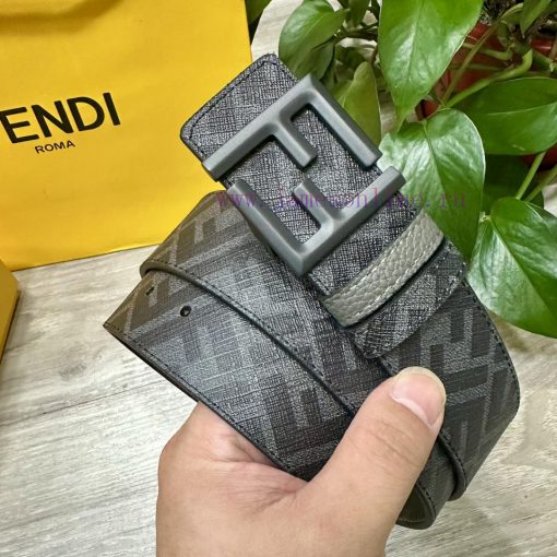 FENDI FendiFull set of the same width 4.0CM double ring front and back waist belt FF nail bu 8ym0h3fz