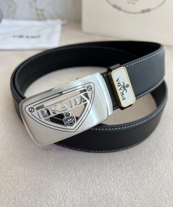 Prada PRADA Belt Automatic BeltAutomatic belt, classic hollow pure steel material automatic cx2ndsin
