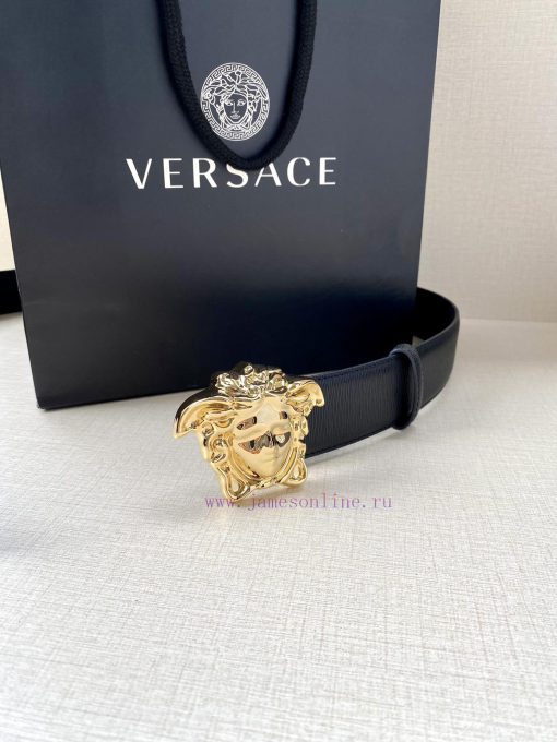 Versace width 3.8cm. This stylish waistband is crafted from fine grain calf leather and ador z3jzj7cs - Image 4