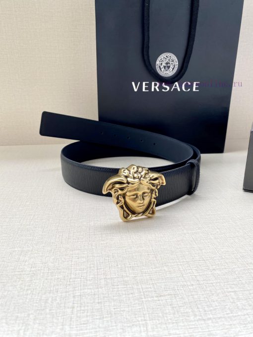 Versace width 3.8cm. This stylish waistband is crafted from fine grain calf leather and ador wxaej9ub - Image 4