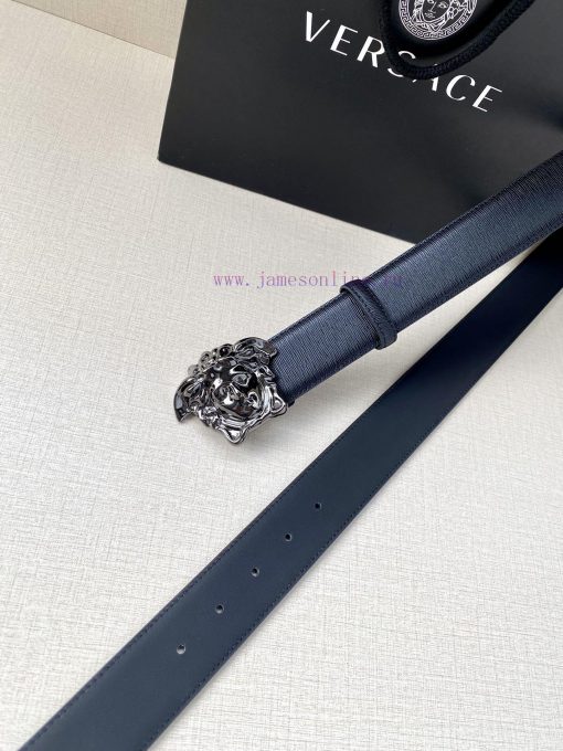 Versace width 3.8cm. This stylish waistband is crafted from fine grain calf leather and ador z3jzj7cs - Image 7