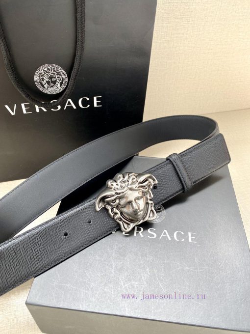 Versace width 3.8cm. This stylish waistband is crafted from fine grain calf leather and ador wxaej9ub - Image 7