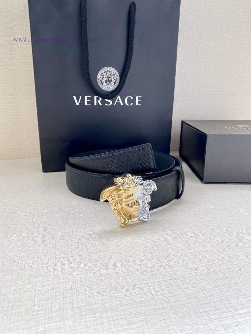 Versace width 3.8cm. This stylish waistband is crafted from fine grain calf leather and ador wfup0wem - Image 10