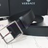 Versace Versace, this classic belt is made of soft calf leather, featuring square buckles an iwe5snby