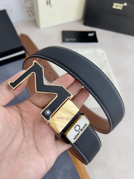 Montblanc Montblanc ️ Belt and beltHanging buckle, new original classic boutique leather let quwnq43a