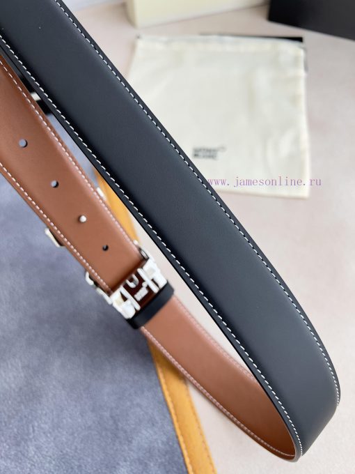 Montblanc Montblanc ️ Belt and beltHanging buckle, new original classic boutique leather let 76batlgw - Image 6